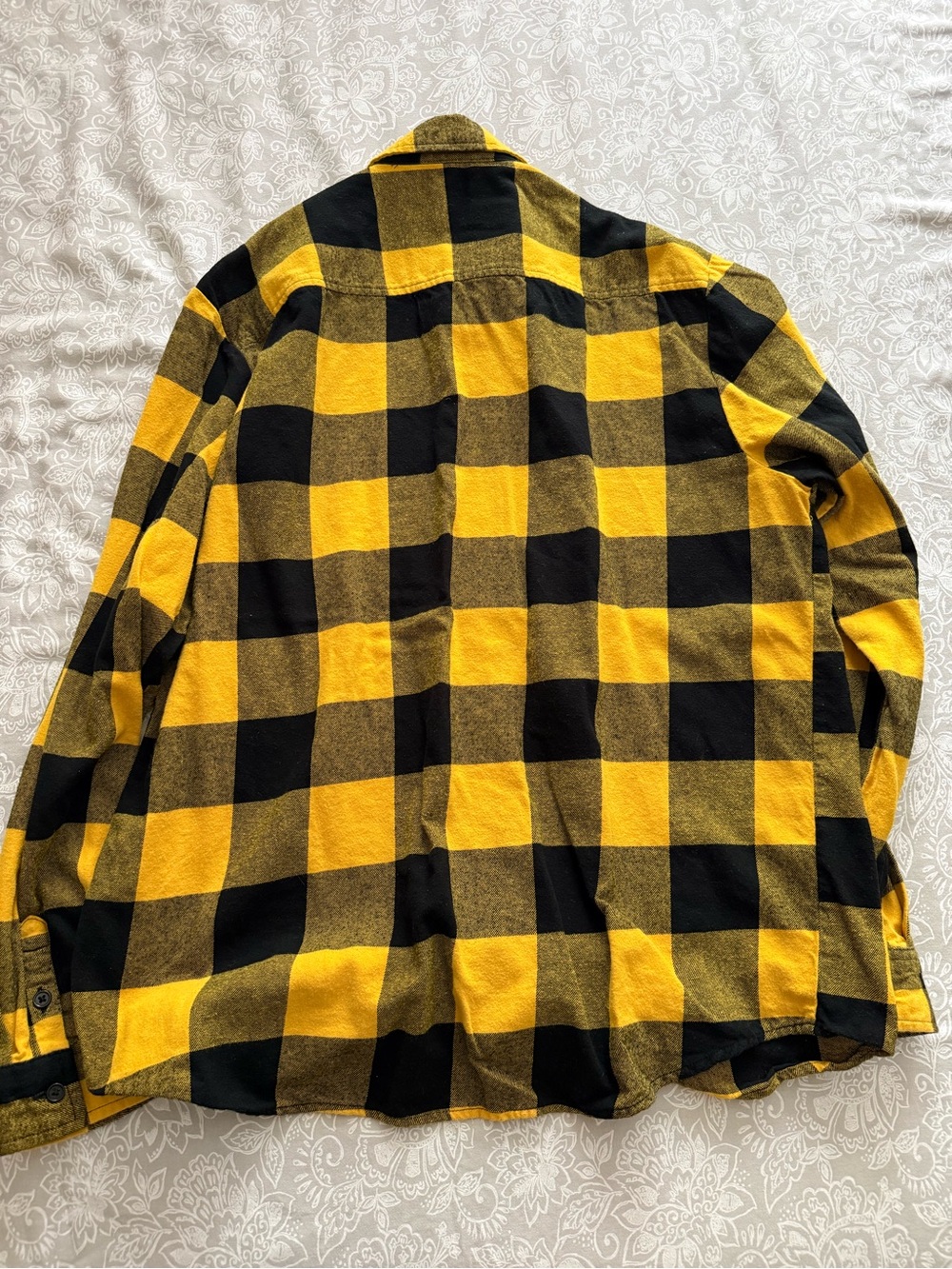 Forever 21 Yellow and Black Plaid Button-Down Shirt